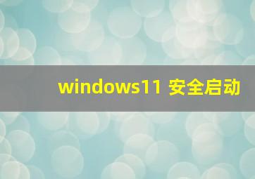 windows11 安全启动